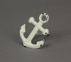 Set Of 6 White Metal Anchor Decorative Drawer Pull Cabinet Knobs Nautical Decor