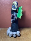 Concepcion Aguilar Day Of The Dead Clay Skulls Horns Skeleton Mexican Folk Art