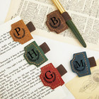 Custom Bygone Mark Bookmark With Pen Holder Personalized Magnetic Leather Bookma