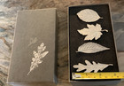 Pewter Leaf Napkin Rings Set Of 4 Vilmain   Klinger Fall Dining Autumn Decor