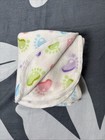 Vintage Baby Blanket Foot Print Pink Blue Green Purple 100  Acrylique Satin Trim