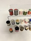 Lot Of 28 Vintage Sewing Thread Spools Assorted Colors Wooden Plastic Partial