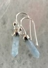 Aquamarine Earrings Sterling Silver Crystal Shape 
