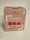 New Crofton Mini Pie Molds Set Of 3 -round  half Circle  rectangle Not Oven Safe