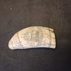 Faux Scrimshaw Admiral Howe    The Brunswick Ship      Resin Whale   s Tooth    