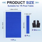 7ft Billiard Cloth Pool Table Felt Kit With 6 Cloth Strips And 2 Gloves  Blue