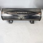 Vtg Punched Tin Primitive Latched Cylinder Candle match Box Farmhouse Primitive