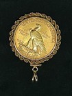 1932 U s  Indian Head Eagle W  14k Rope Bezel And Bail