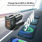 Dual Usb Pd Type-c Car Charger 30w Fast Adapter For Iphone 15 14 13 11 Pro Max