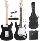 Electric Guitar Full Size Black With Amp  Case And Accessories Pack Beginner