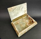 Vintage Green Onyx Trinket Box  Natural Stone Jewelry Box  Jade Trinket Box
