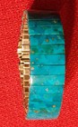 Turquoise Stretch Stainless Steel Watch Band  6  Handmade Unbranded Good Cond 