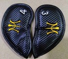 New Black-miura 3-9-pasx Gold White Logo Golf Club Iron Headcover Carbon Magnet
