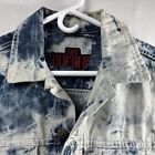 Jimi Hendrix Experience Denim Vest Acid Wash Concert Metal Buttons Embroidered