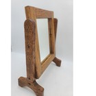 Vintage 15  T Tabletop Light Oak Wood Tilting Mirror Vanity Dresser Shaving