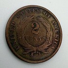 1864 2 Cent Piece Vf  Rainbow Toned Tri Color Civil War Coin