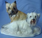 Skye Silky Terrier Briard Wheaten Herend 8  Dog Figurine Marked