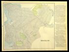 Antique Brooklyn Map New York City Street Map Wall Art Old Original Vintage