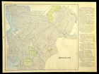 Antique Brooklyn Map Of New York City Street Map Wall Art Old Original Vintage