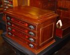 4 Drawer Walnut Antique Spool Thread Cabinet With  Lift Lid-----15796