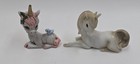 Lot Of 2 Vintage Ceramic Unicorn Figures Figurines Sitting