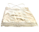 Vtg 90s Cynthis Steffe 100  Silk Ivory Soft Camisole Sz 2 Lace Spaghetti Straps