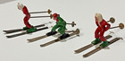 Vintage Barclay Manoil Lead Figure Downhill Skiers Ski Winter 3 Figurines
