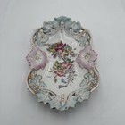 Antique Porcelain Vanity Tray Floral Reticulated Gold Gilt 12  X 8 5 