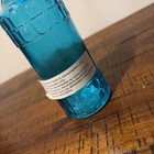 Teal Glass Decrative Bottle Embossed 7    Liquor Bottle Decanter W  Cork Stopper