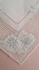 A Lot Of 4 Vintage White Linen Lace Crochet Embroidery Wedding Hankies Bridal