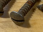 Four    10 X 1  Vintage Reclaimed Rusty Oval Head Slot Wood Screws Restoration
