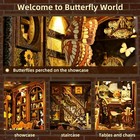 3d Wooden Puzzle Butterfly Collection Room Diy Book Nook Kit With Led Light