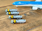 1 400 Model Airport Accessories - 4 Piece 10k Gallon Aircraft Refueler Truck Set