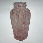 Antique Northwood Salt Shaker Cranberry Opalescent Splatter Glass Ribbed Pillar