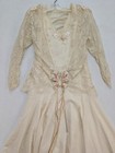 Vtg 70   s Susan Lanes Country Elegance Dress Victorian Lace Jacket Size 12 Flaws