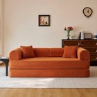 79  Tangerine Convertible Sofa Bed Boneless Modular Sectional Futon Loveseat