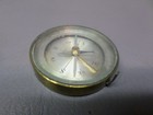 Vintage Brass Pocket Compass - Made In France - Glass Top - Good Case