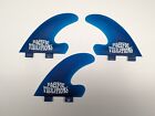 Pacific Vibrations J Drive Tri  Fits Fcs Surfboard 3 Fin Set New Fins  Blue 