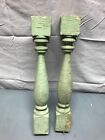 Antique Pair 3x20 Turned Wood Porch Balusters Old Vtg Architectural 578-23b