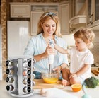 16 Jar Spice Rack Seasoning Organizer Revolving Countertop Stainless Holder