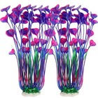  Aquarium Plants  2 Pack Tall Plastic Plants For Fish Tank Decorations  Purple