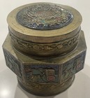 1930 s Chinese Brass And Enamel Tea Caddy Jar