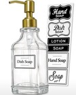 Antique Square Glass Soap Dispenser With Golden Rust Proof Pump  Refillable S   