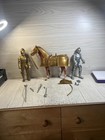 Vintage Johnny West Marx Silver   Gold Knights Sir Stuart   Sir Gordon   Horse