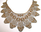 Vintage Art Nouveau Gold Beaded Capulet Collar