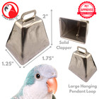 Bonka Bird Toys 1099 Pk4 Large Silver Cow Bells Melodic Craft Part Parrot Diy