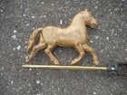 Antique Hand Painted Hollow Bodied Iron   Tin Pony Weathervane Pointer