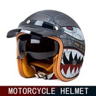 Retro Open Face Motorbike Helmet Dot Approved Vintage Crash Helmet Uk