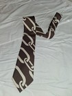 Tiethe Men s Geometric Chain Link Neck Tie Brown Beige Logo Accent