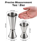 2-pack Stainless Steel Cocktail Jiggers     Japanese Style 2 Pack-a  Silver